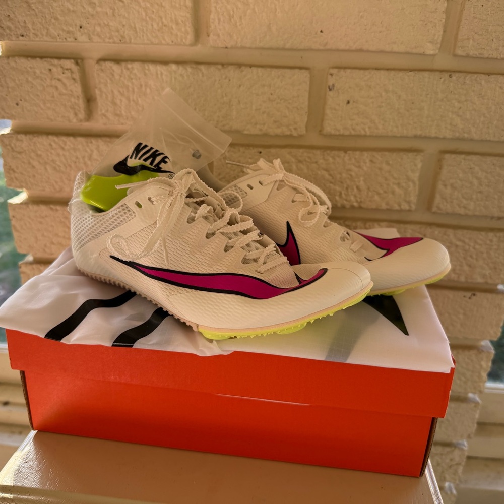 Nike’s Zoom Rival Sprint, Women's White and Pink Athletic,Track, Shoes